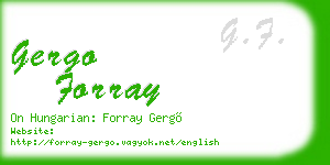 gergo forray business card